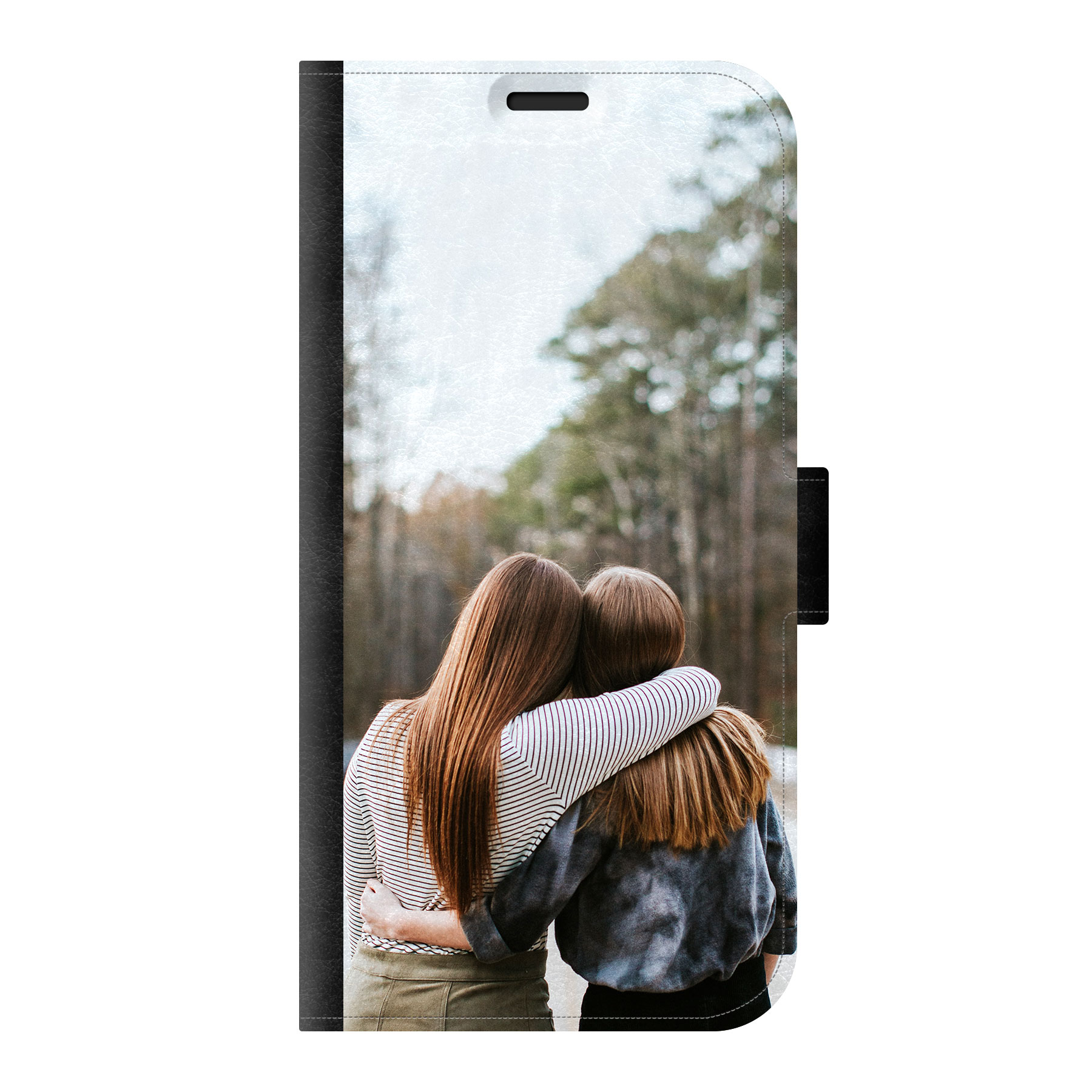 Samsung Galaxy S23 Wallet case (front printed, black)