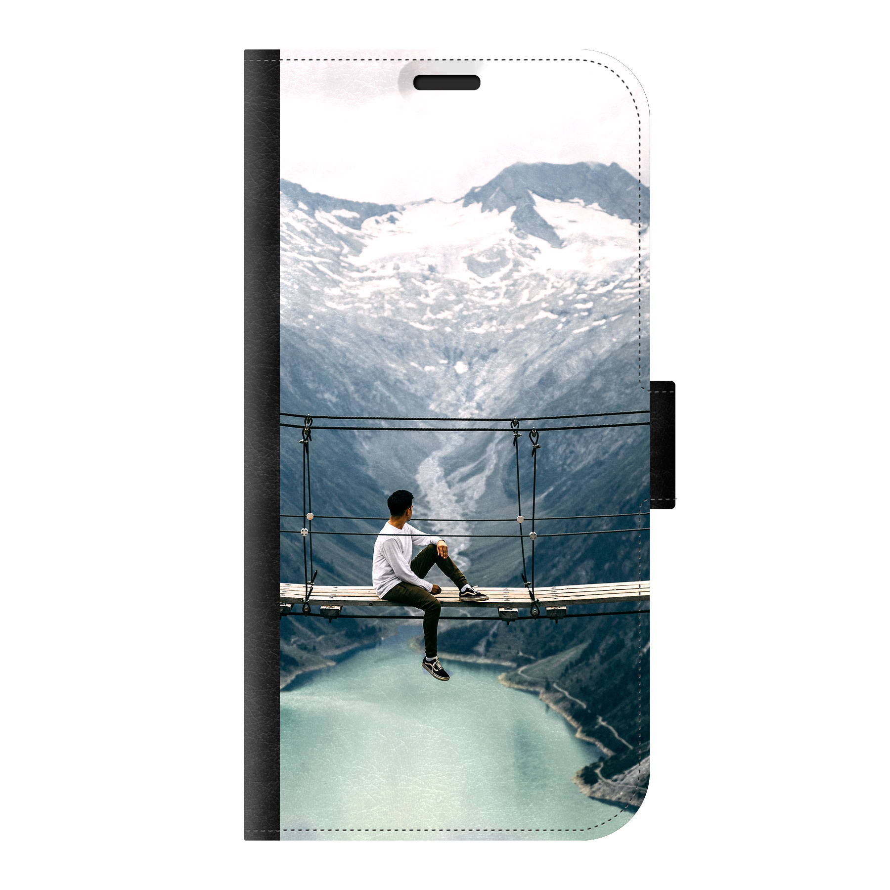 Apple iPhone 14 Plus Wallet case (front printed, black)