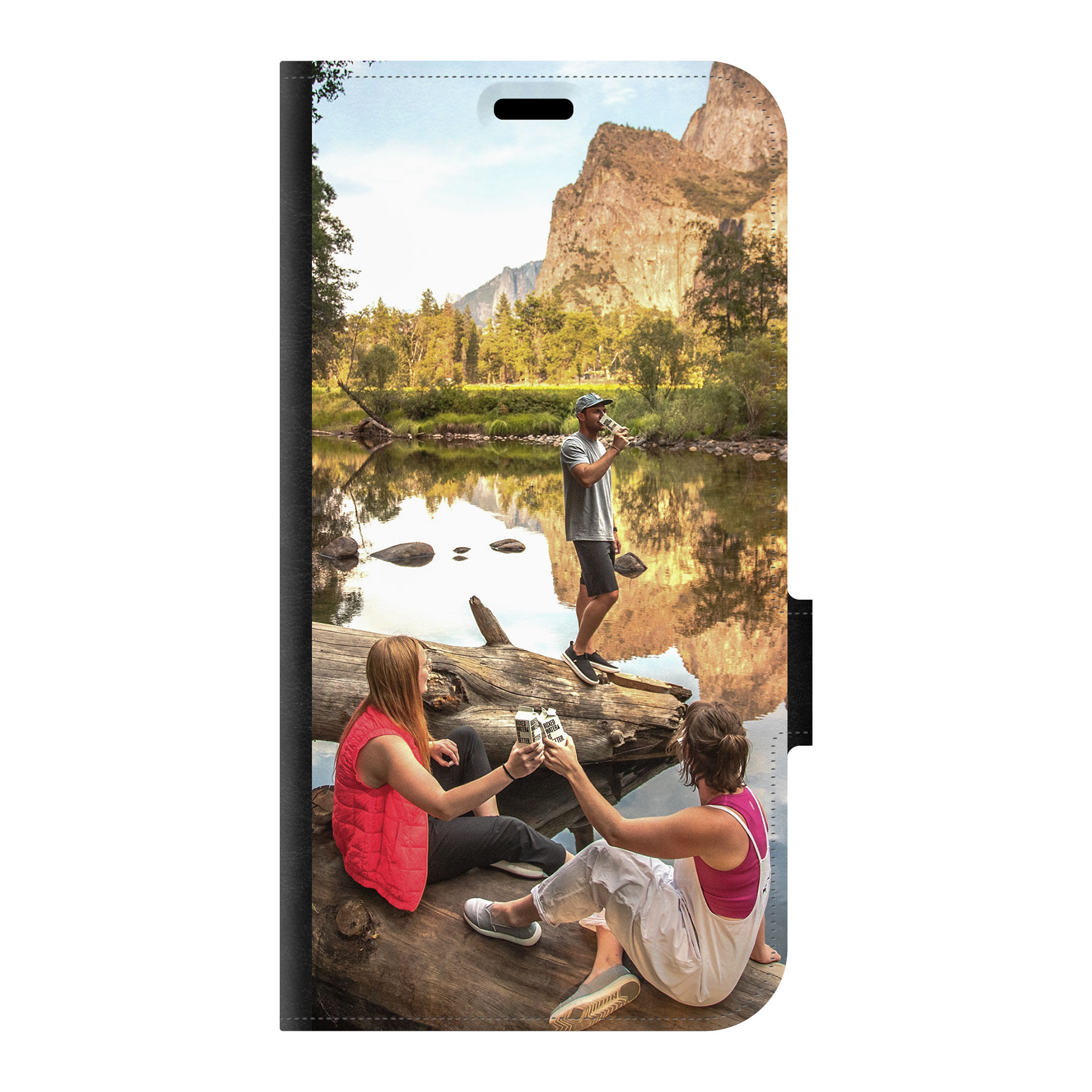 Apple iPhone 15 Wallet case (front printed, black)