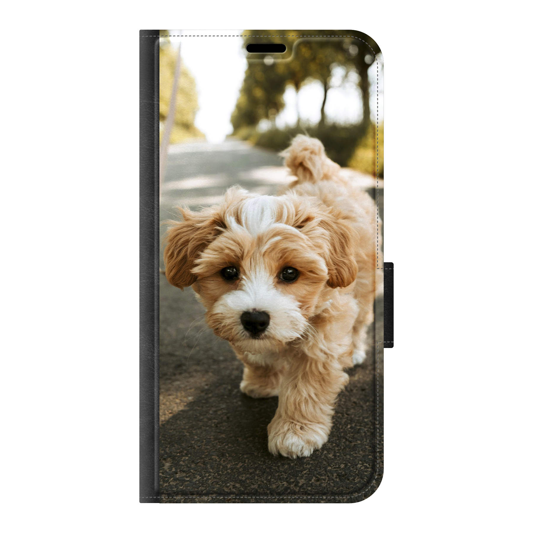 Apple iPhone 17 Wallet case (front printed, black)