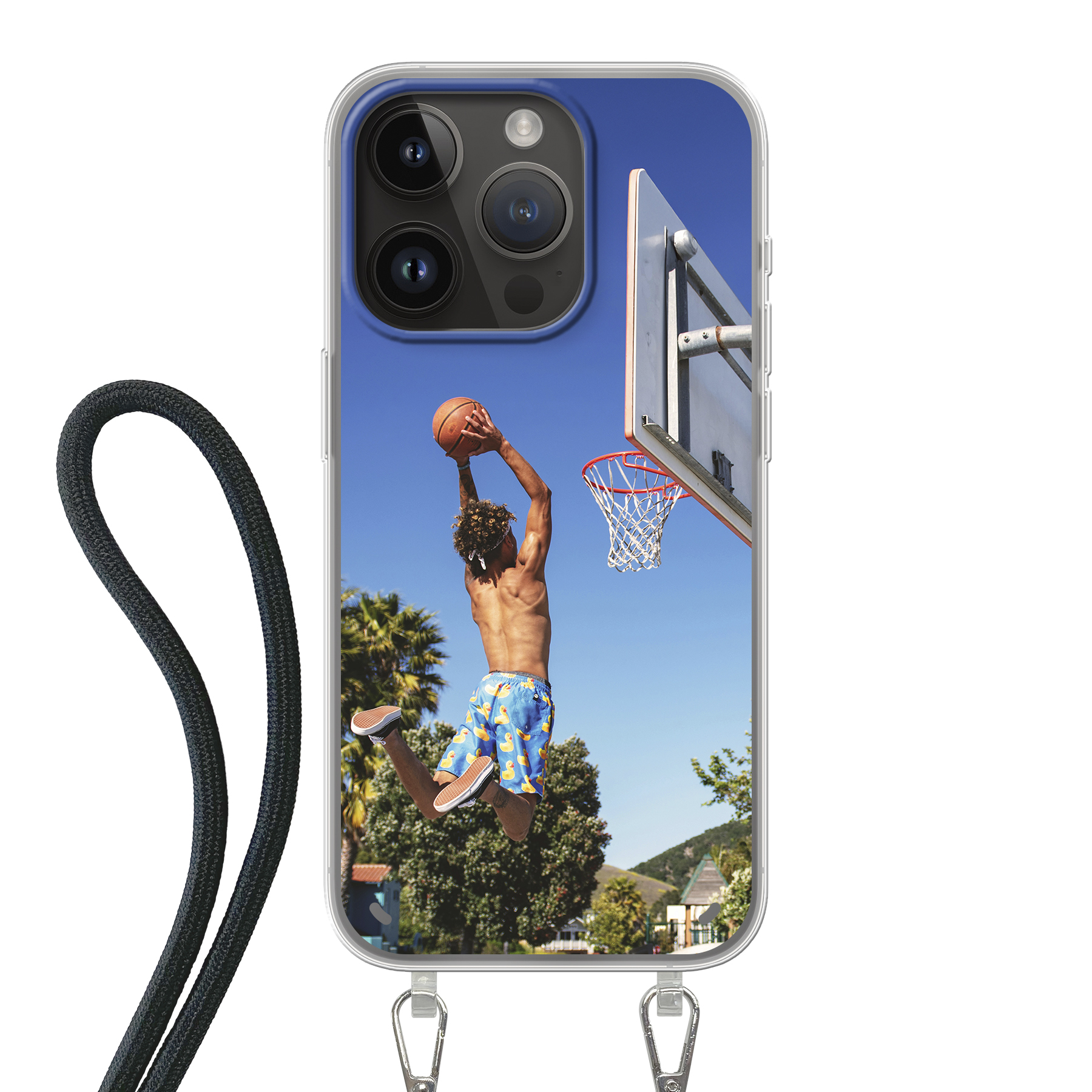 Apple iPhone 14 Pro Crossbody case (back printed, transparent)