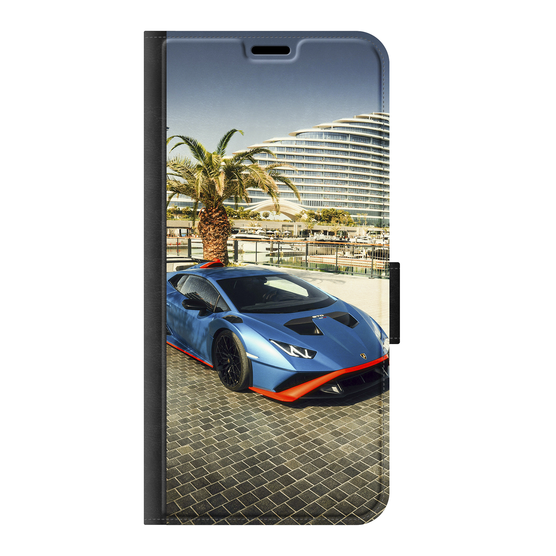 Samsung Galaxy A55 Wallet case (front printed, black)