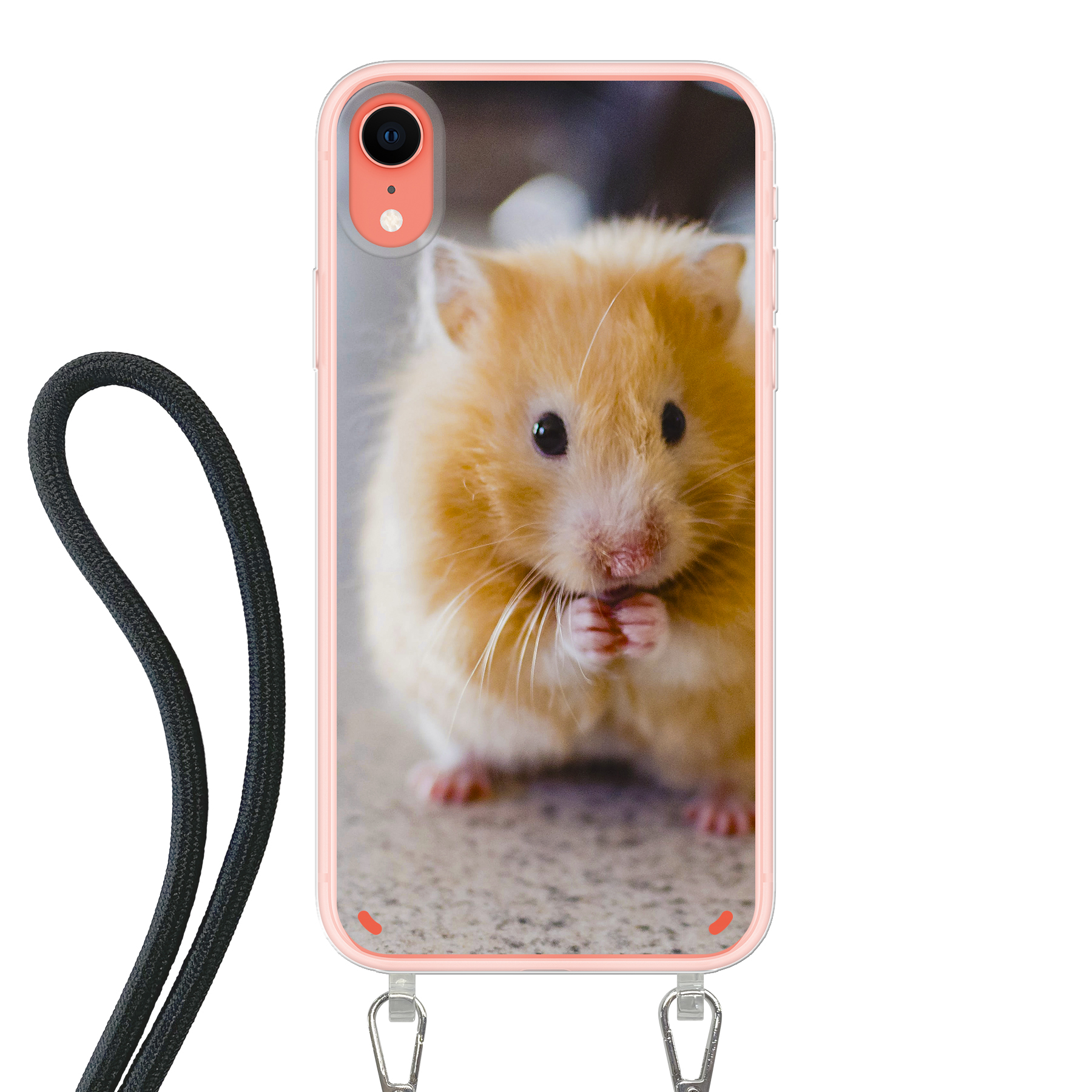 Apple iPhone Xr Crossbody case (back printed, transparent)