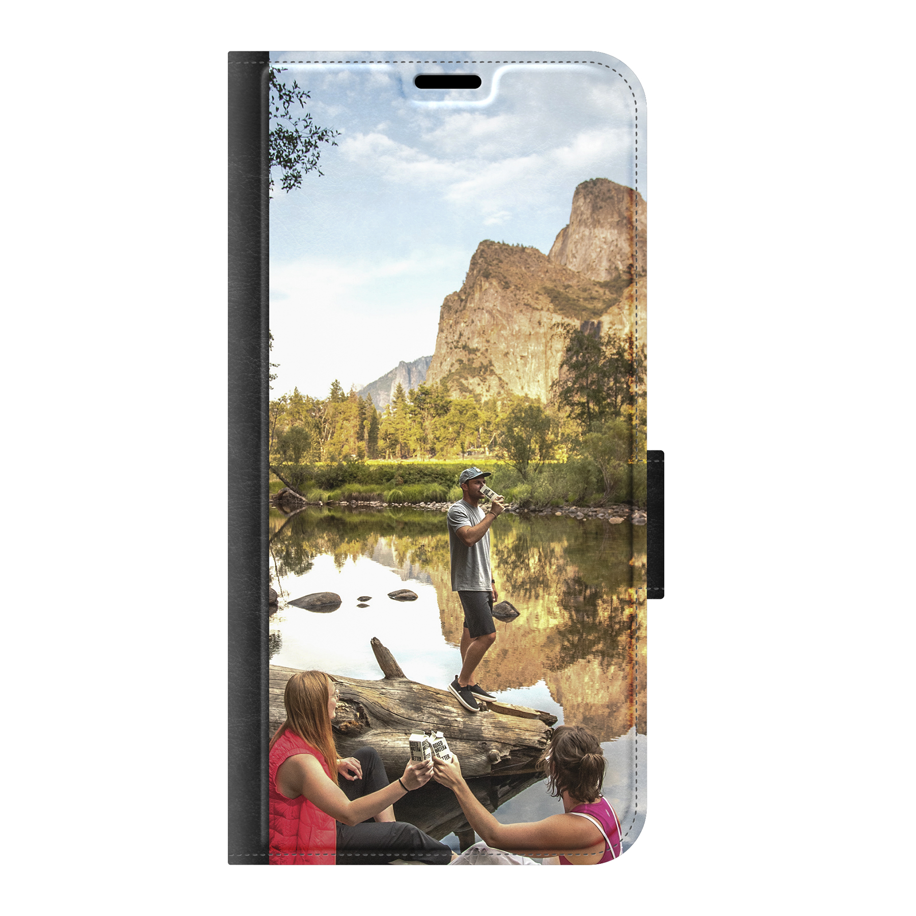 Apple iPhone 15 Wallet case (front printed, black)