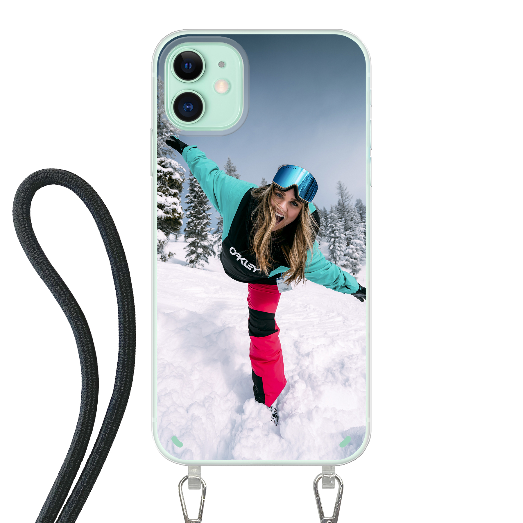 Apple iPhone 11 Crossbody case (back printed, transparent)