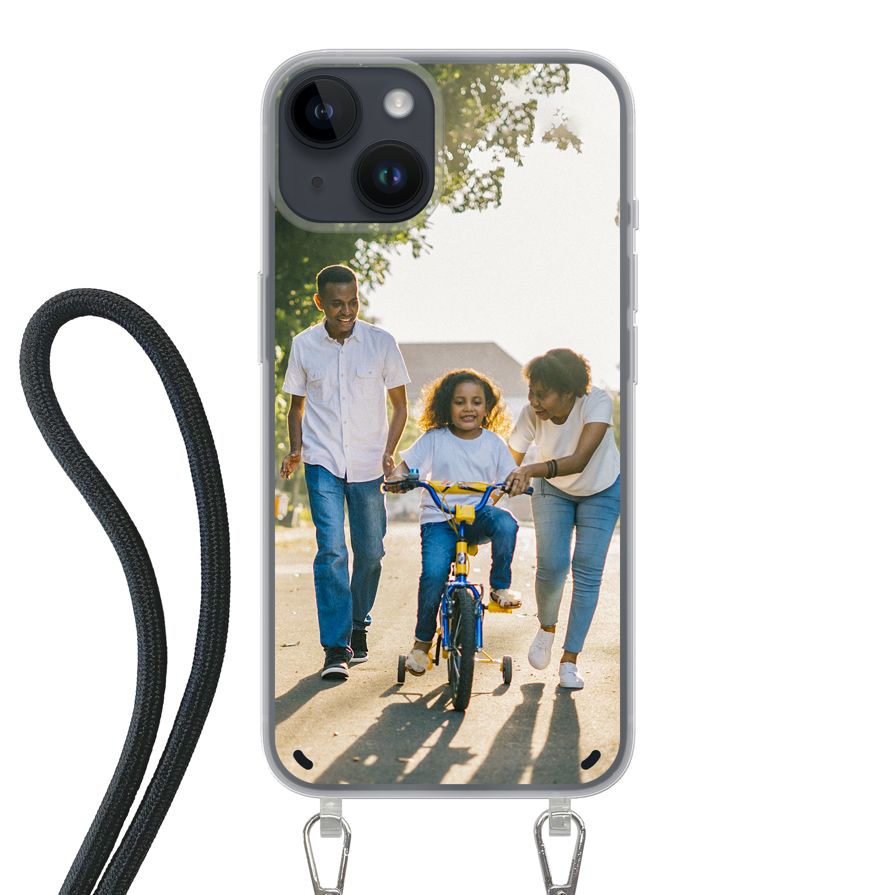 Apple iPhone 14 Crossbody case (back printed, transparent)