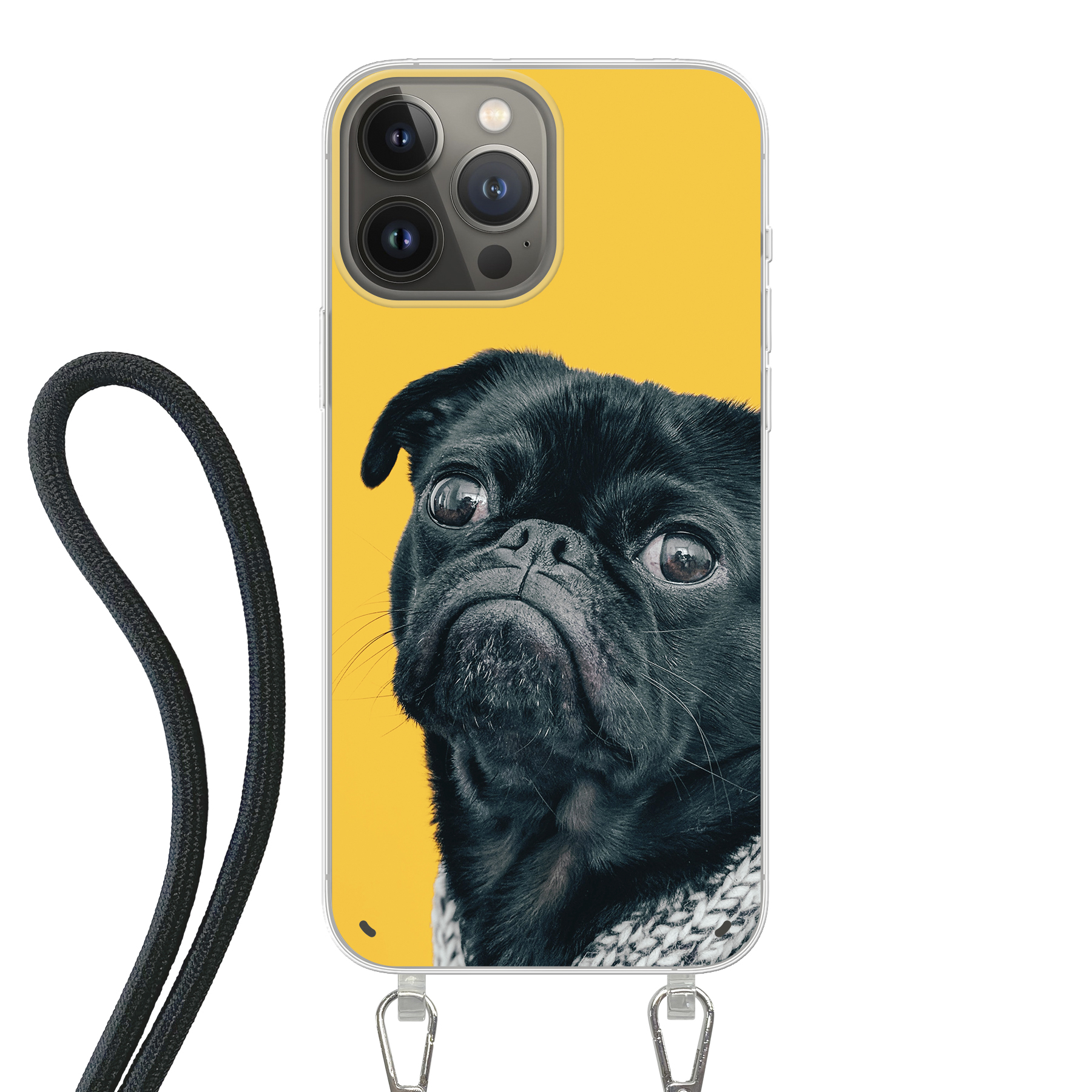 Apple iPhone 13 Pro Max Crossbody case (back printed, transparent)