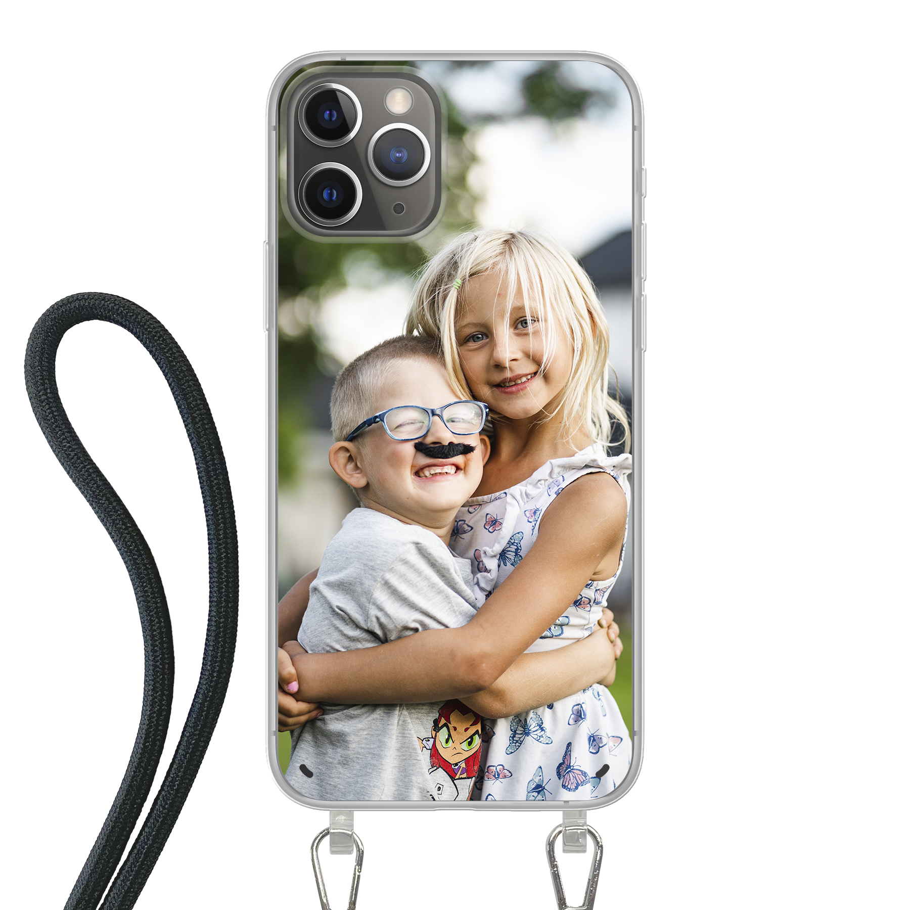 Apple iPhone 11 Pro Crossbody case (back printed, transparent)