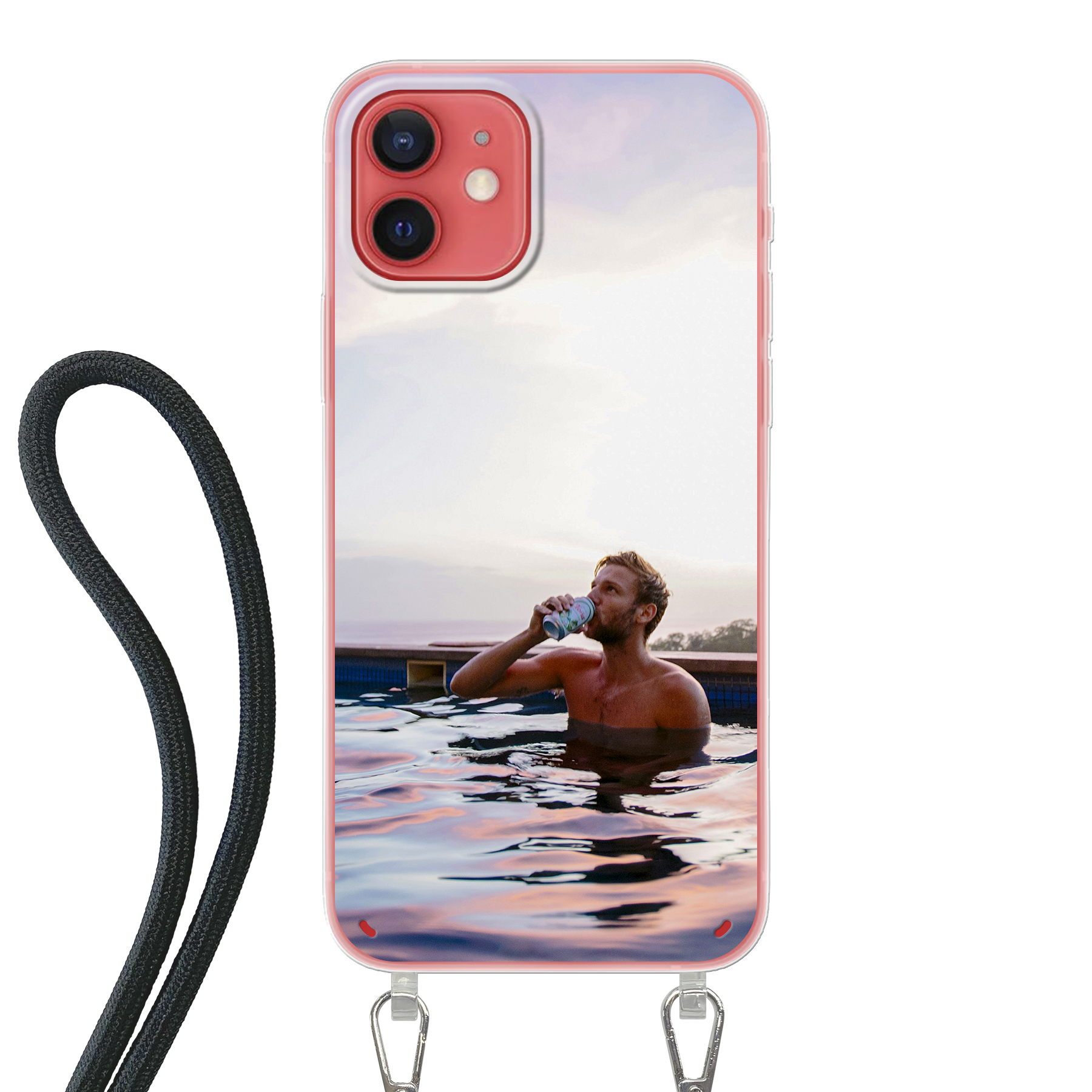Apple iPhone 12 / iPhone 12 Pro Crossbody case (back printed, transparent)