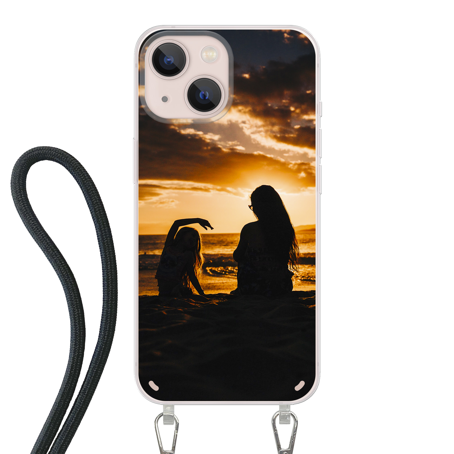 Apple iPhone 13 mini Crossbody case (back printed, transparent)