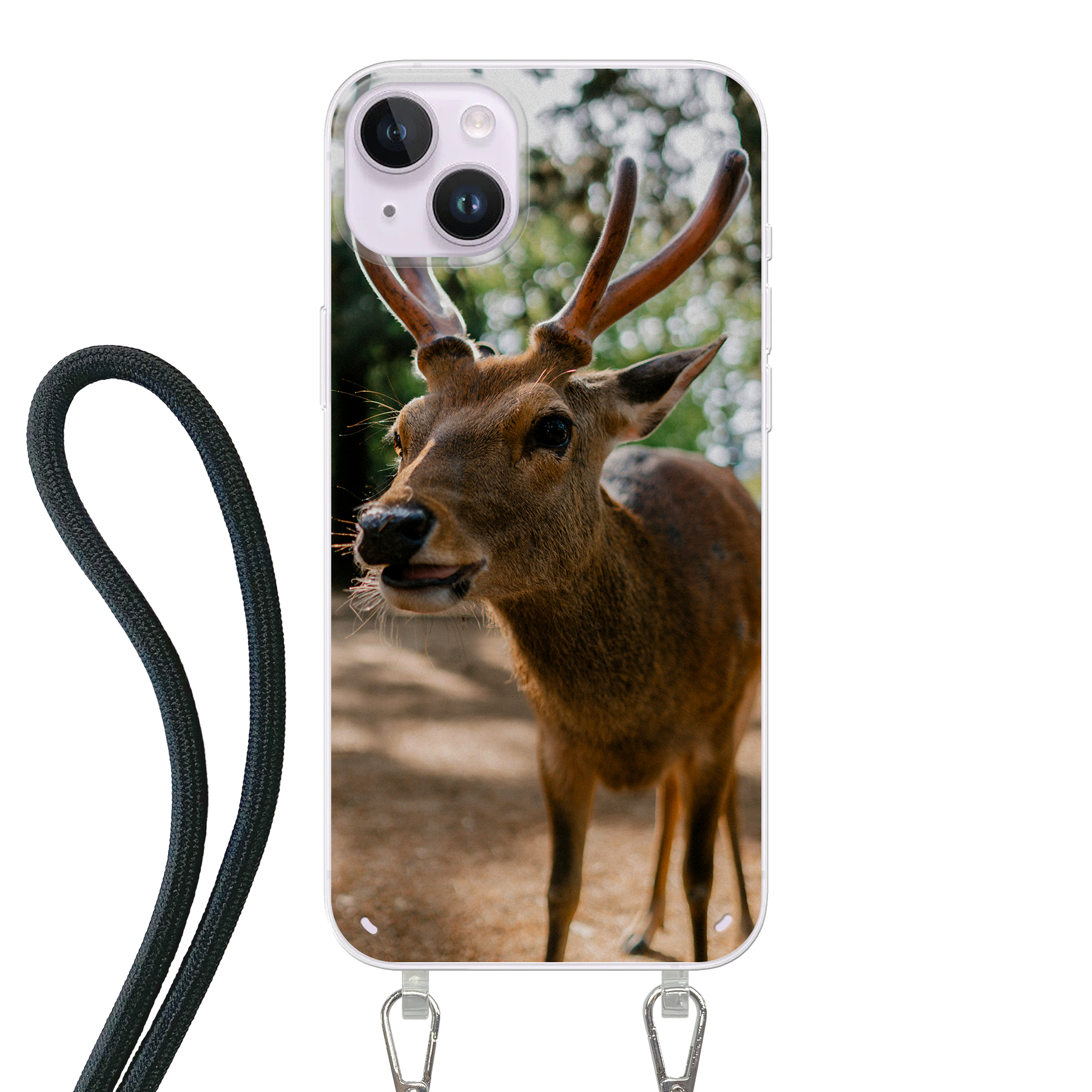 Apple iPhone 14 Plus Crossbody case (back printed, transparent)