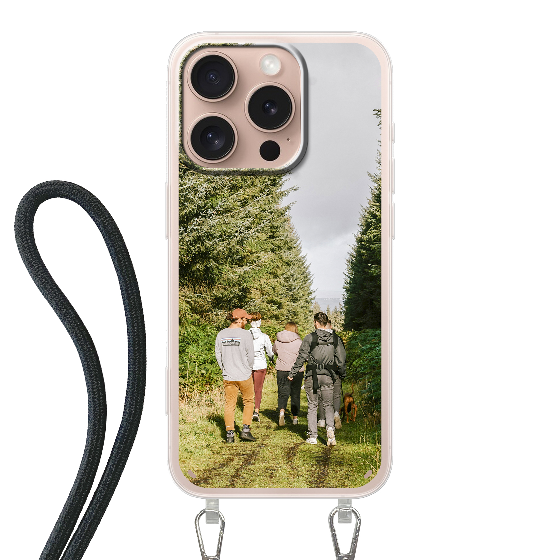 Apple iPhone 16 Pro Crossbody case (back printed, transparent)