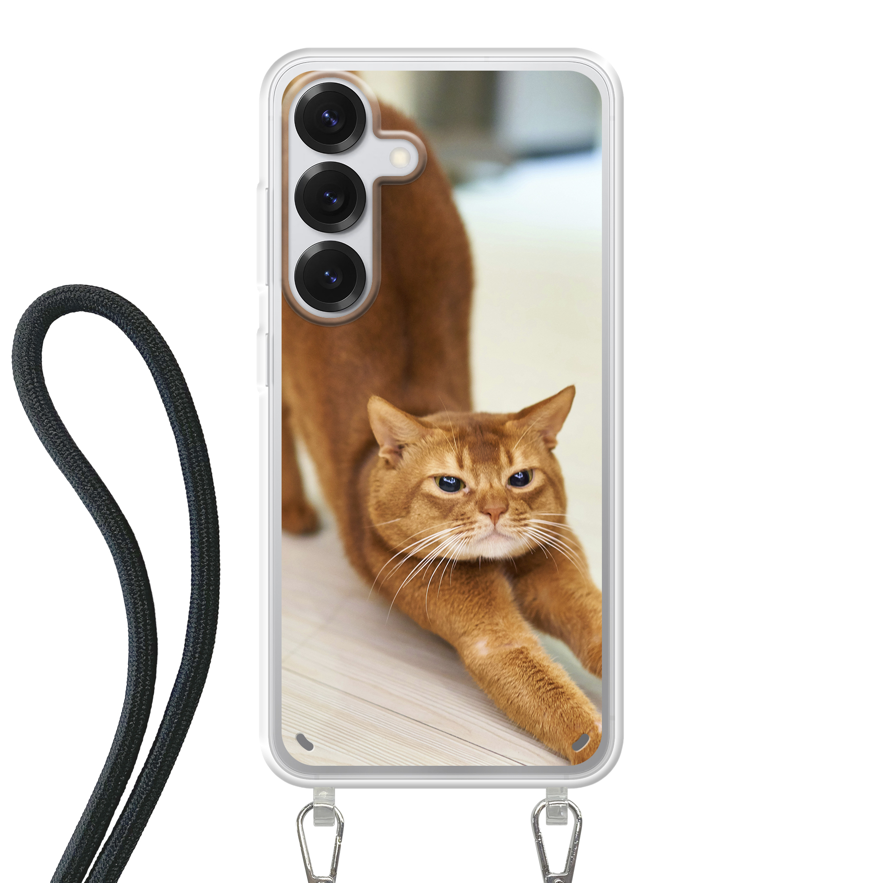 Samsung Galaxy S25 Crossbody case (back printed, transparent)