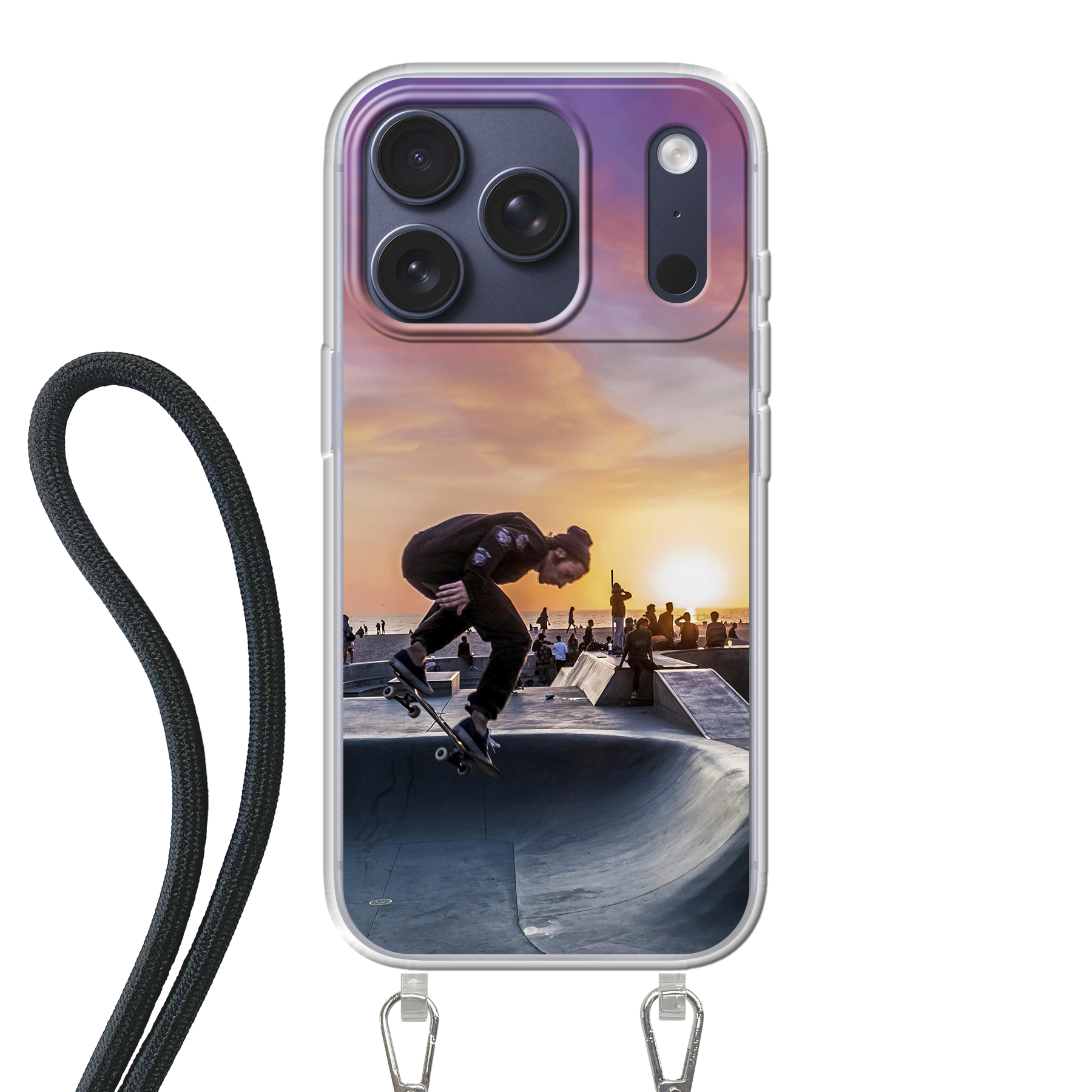 Apple iPhone 17 Pro Crossbody case (back printed, transparent)