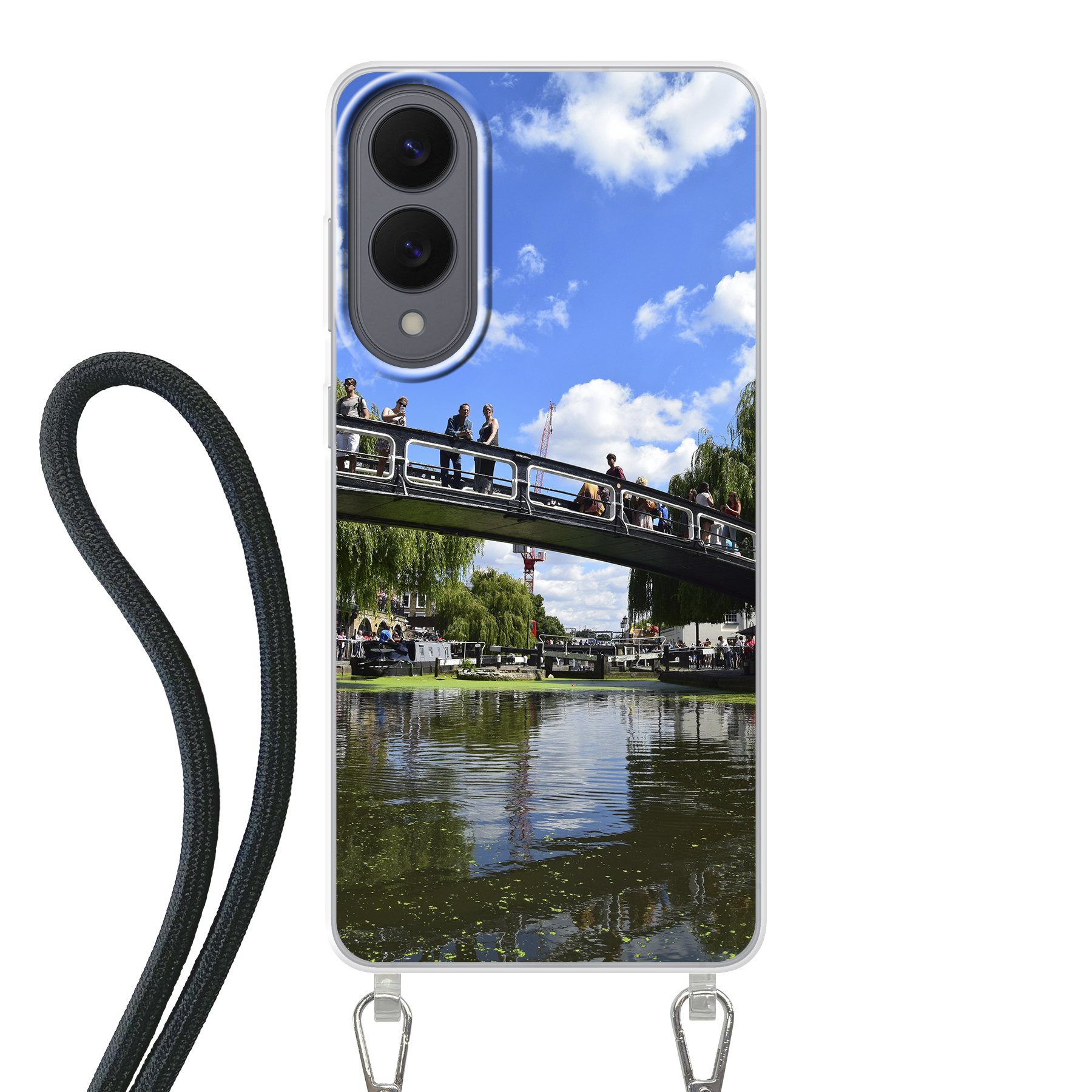 Samsung Galaxy S25 Edge Crossbody case (back printed, transparent)