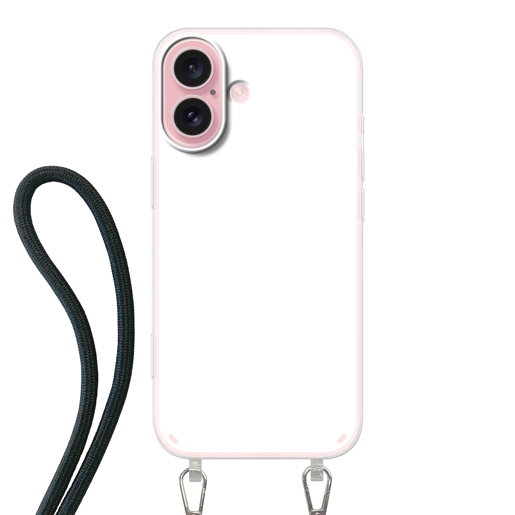 Apple iPhone 16 Crossbody case (back printed, transparent)