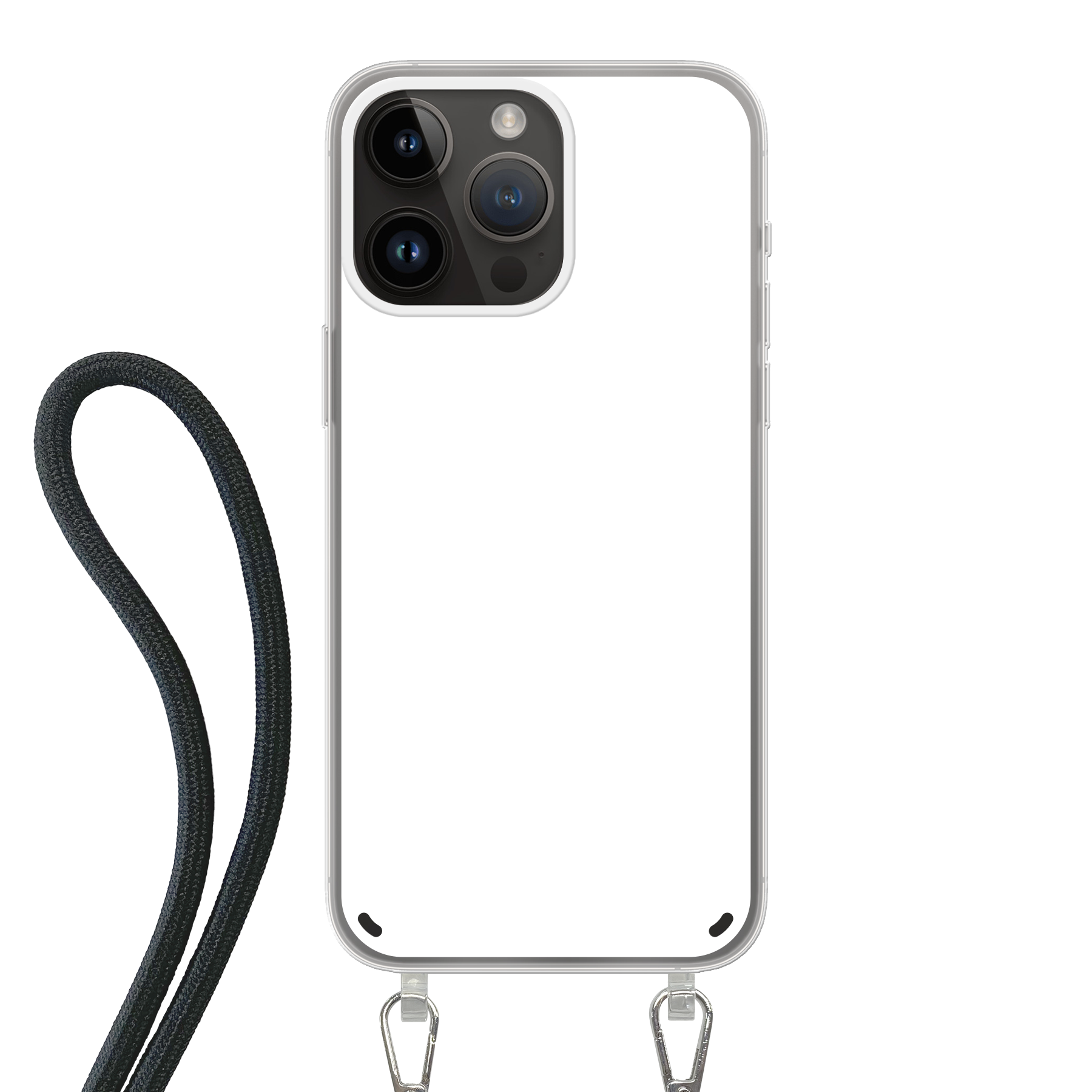 Apple iPhone 14 Pro Max Crossbody case (back printed, transparent)