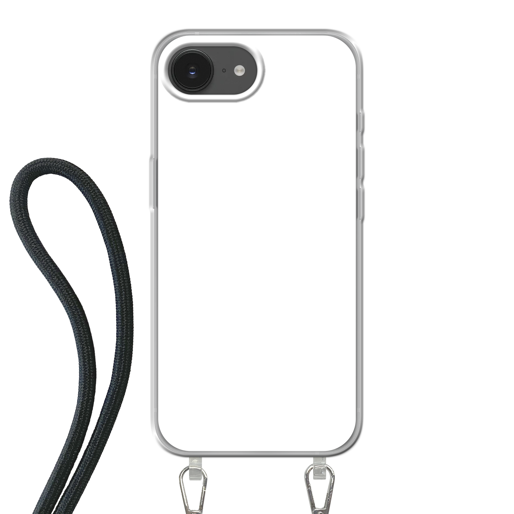 Apple iPhone 16e Crossbody case (back printed, transparent)